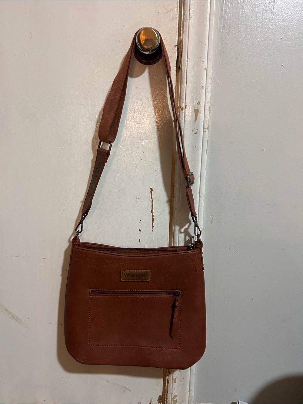 Wrangler Rustic Brown Leather Shoulder Bag